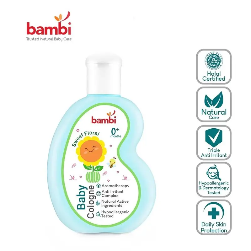 Parfum Bayi Bambi Baby Cologne Bayi Anak Wangi Lembut Harum With Chamomile & Anti Irritant Complex 100ml 2