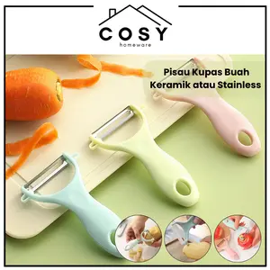 COSY Pisau Kupas Buah Keramik / Pisau Pengupas Kulit Buah dan Sayuran Keramik / Pisau Dapur Keramik Alat Stainless