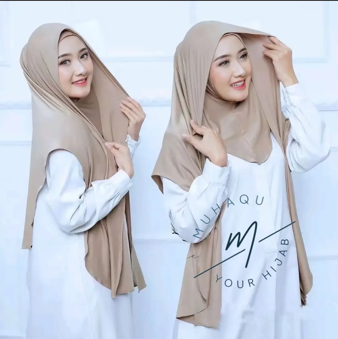 Pashmina Remaja Dewasa Instan Inner Jersey Nutup Leher / Pashmina Mleyot Instan Oval Remaja - Dewasa Premium / Kerudung Oval Panjang Instan Muslim / Jilbab Instan Oval Remaja