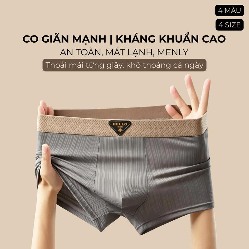 Sét 4 quần sịp nam boxer PERFECT vải ice silk tổ ong thông hơi cao cấp quần xì…