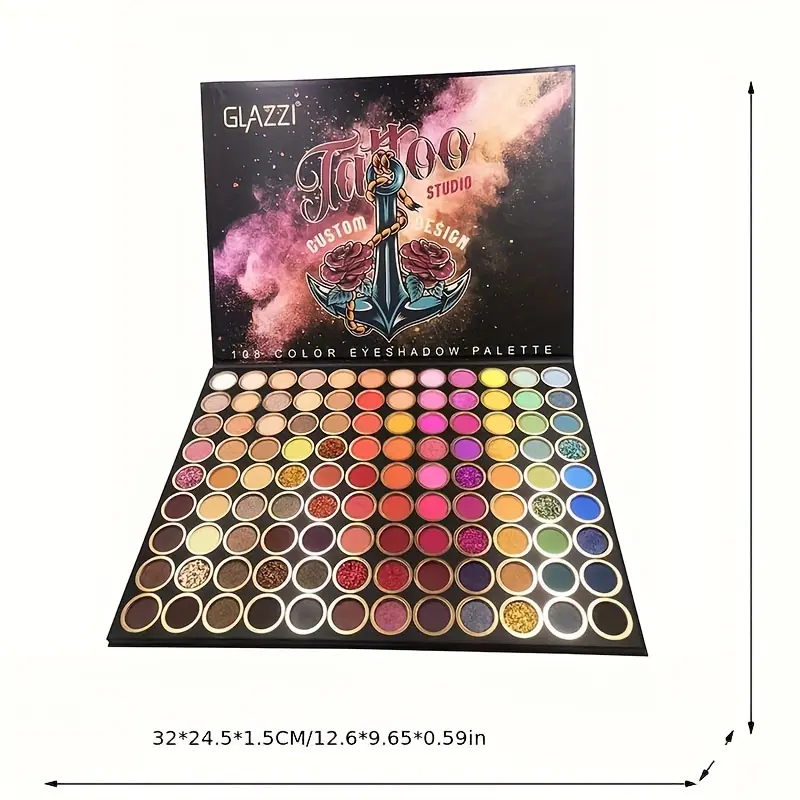 108-color waterproof eyeshadow palette - matte and shimmer effects, colorful colors make your eyes glow eyeshadow  stick shiny  marshadow