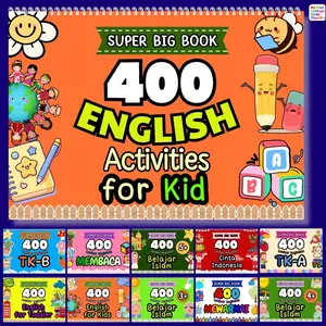 Buku Aktivitas Dasar English for Kid 365+ Halaman Buku Belajar Anak Paud TKa/TKb SD Buku Belajar Anak 2 3 4 5 6 7 8 Tahun