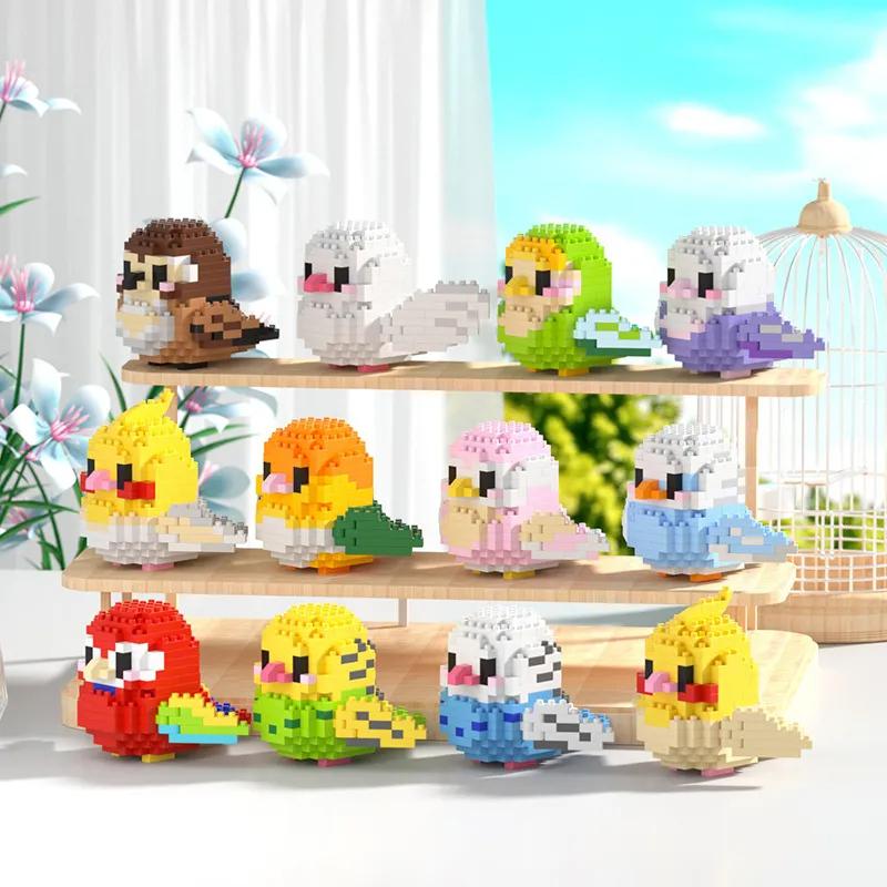 Product Introduction of Mini 3D Cute Bird Parrot Model Bricks Set Creative Educational Cartoon Animals Assemble Toys For Kids Christmas Gifts 11