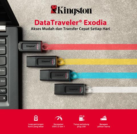 Kingston Flashdisk DTX 64GB 128GB 256GB USB 3.2 Flash Drive