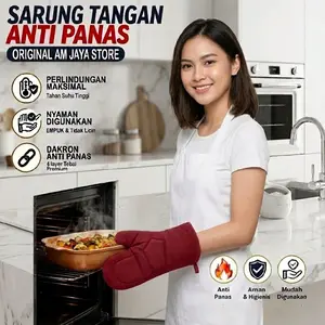 AM JAYA STORE Sarung Tangan Anti Panas Original Perlindungan Maksimal Tahan Suhu Tinggi Nyaman Digunakan Empuk & Tidak Lecet Dakron Anti Panas 4 Layer Tebal Premium
