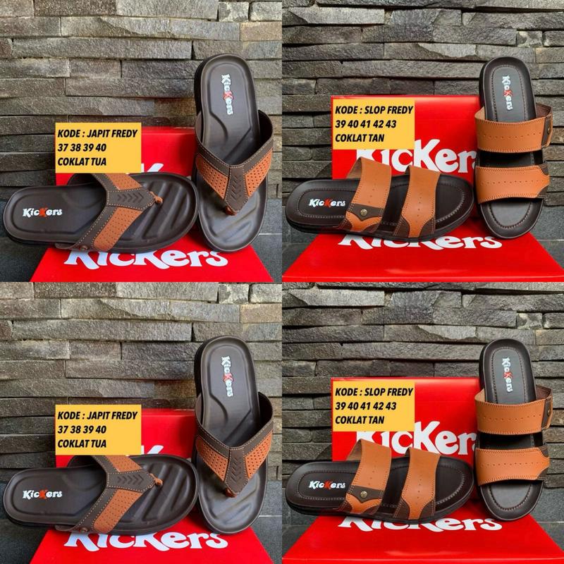 SANDAL PRIA SLOP KONDANGAN ORIGINAL KULIT ELEGAN FREDY 0