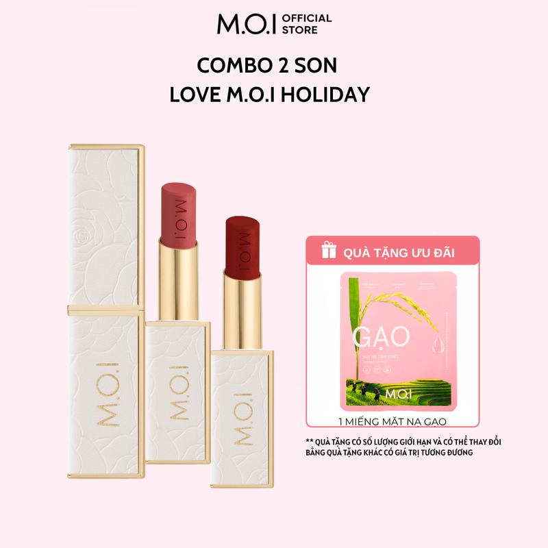 [TẶNG QUÀ] COMBO 2 SON LOVE MOI HOLIDAY VỎ DA CAO CẤP