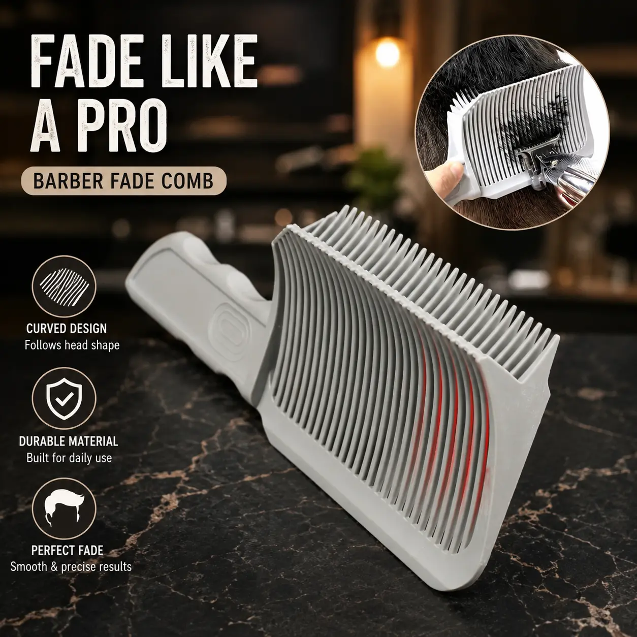Sisir Potong Rambut Barber Salon Cross Border Men Hair Fade Comb