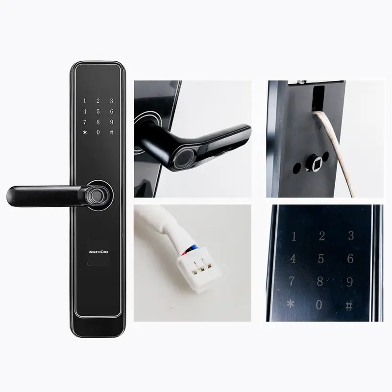 TaffHOME Smart Door Lock Fingerprint Password Card RFID Alarm - XR24 - Black 2