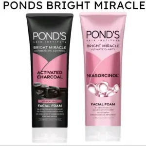 Pond's Bright Miracle Ultimate Oil Control & Ultimate Clarity Activated Charcoal & Niasorcinol Facial Foam 100g Hitam & Pink8