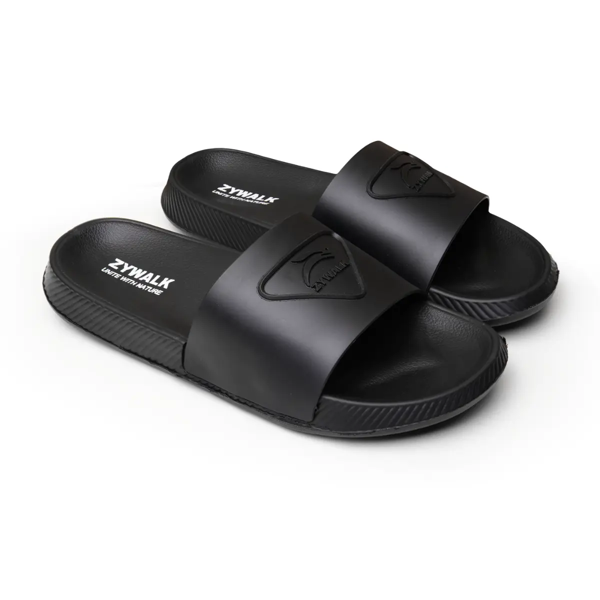 ZYWALK - Sandal Selop Pria Anti Slip Ringan Tanpa Lem - Foggy Black Sendal Karet Hitam Kasual