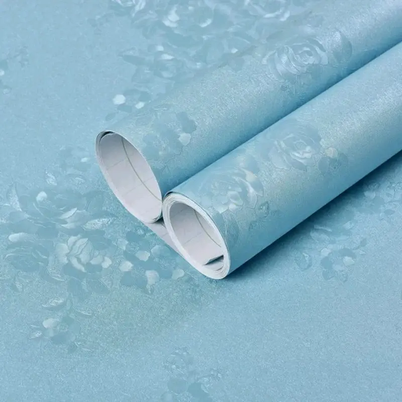 PROMO TERBATAS BELI 3 Roll DIKIRIM 4Roll,   wallpaper sticker dinding MOTIF PUTIH SALUR BUNGA HIJAU  buat ruang tamu Bahan kertas PVC anti ciptaan air 4