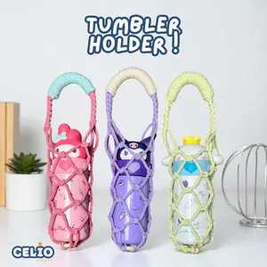 [HANYA TAS JINJING] Celio Craft Best Seller Tumbler Holder Rajut Single Aesthetic Kapasitas 300 ML Up to 700 ML I Tas Botol Minum Jinjing I Cute Macrame Tumbler Holder