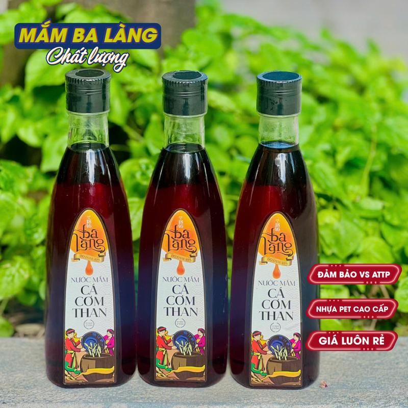Combo 3 Chai 500ml Nước Mắm Cá Cơm Than 35N Chấm và Nấu - Đặc Sản truyền thống Ba Làng Foods