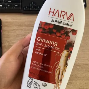 Harva Natural Soft Shampoo Ginseng 600ml - Sampo Perawatan Rambut Rontok Kering Ketombe Dengan Ginseng Vitamin & Silk Protein | Haircare Halal BPOM Conditioner Pemanjang