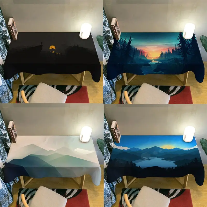 ins simple modern vitality forest student dormitory desk computer table dustproof decorative tablecloth tablecloth