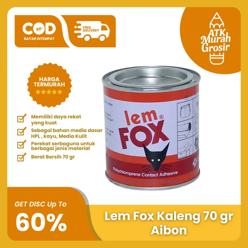 Lem Fox Aibon Kaleng 70gr - Lem Kayu Serbaguna 0