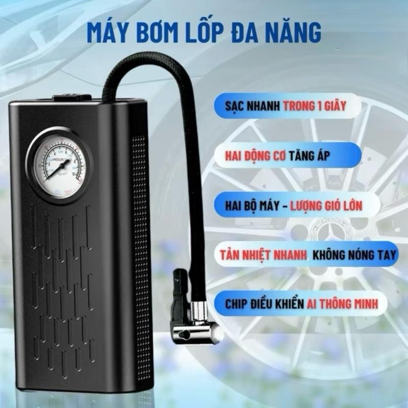 Loại 1 Máy Bơm Khí Không Dây Cầm Tay Sạc USB Ngắt Tự Động Thích Hợp Cho Lốp Xe Đạp Ô Tô Bóng Theo Dõi Áp Suất Lốp An Toàn Hiệu Quả