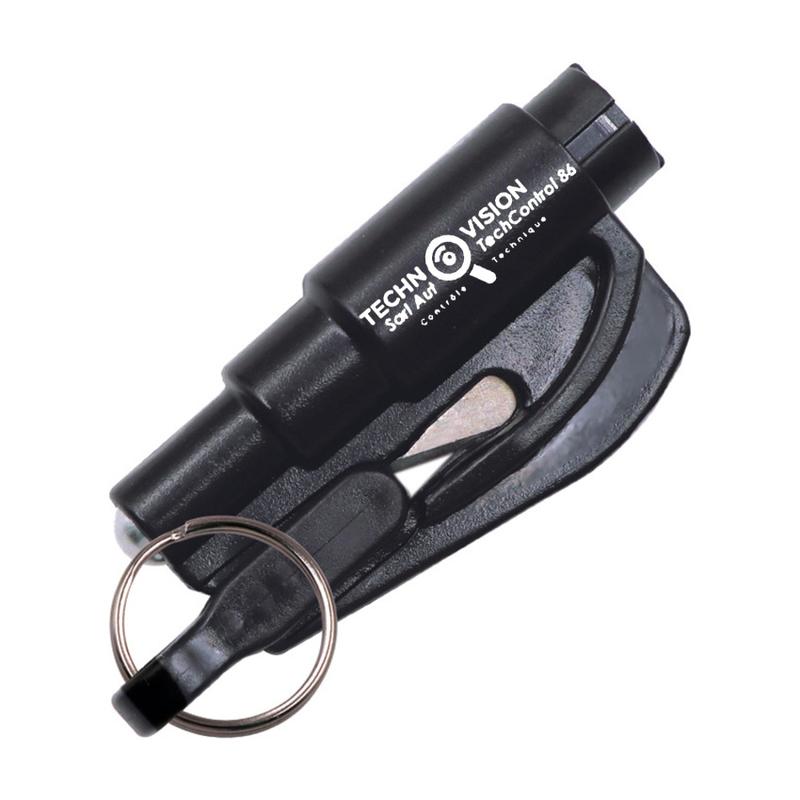 Product Introduction of Car Safety Hammer Spring Type Escape Hammer Window Breaker Punch Seat Belt Cutter Hammer Key Chain 2