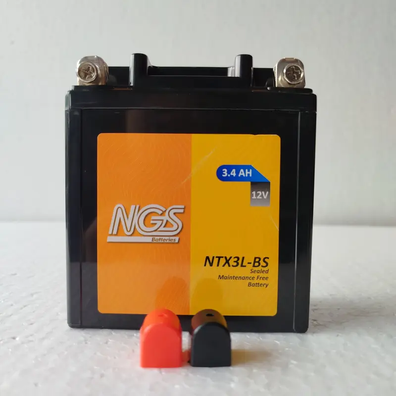Aki MOTOR RX-KING 3,4 AMPER MTX3L BONUS KARET AKI NGS NTX3L-BS Aki kering  NINJA R 150 NINJA SS SATRIA S AKI GEL SILVER TEKNOLOGI Motorcycle 1