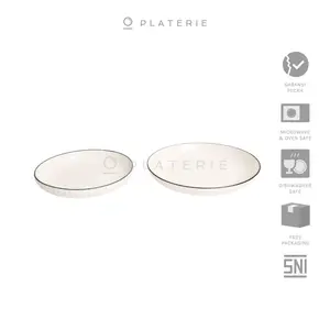 PLATERIE Piring Porcelain Embossed Plate 7 & 8 Inch / 18 & 20 cm Textured Green Emerald