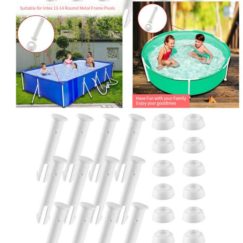12/24 Pcs Plastic Pool Joint Pins Extra Rubber Seals Pool Replacement Parts Pool Accessories Cap Swimming Parts Cap Tools 2