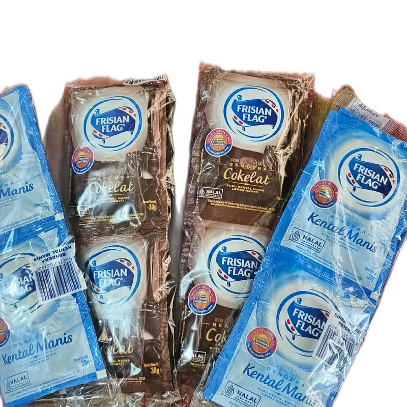 1 Pak ( isi 6 sachet) Susu Kental Manis FRISIAN FLAG Bendera kemasan sachet 38 gr Rp 8.500 2