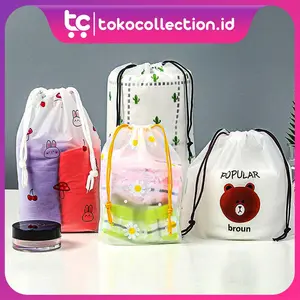 Travel Pouch Cat Organizer Bag Cosmetic Poch Tas Kosmetik Make Up Serbaguna Anti Air Import R080