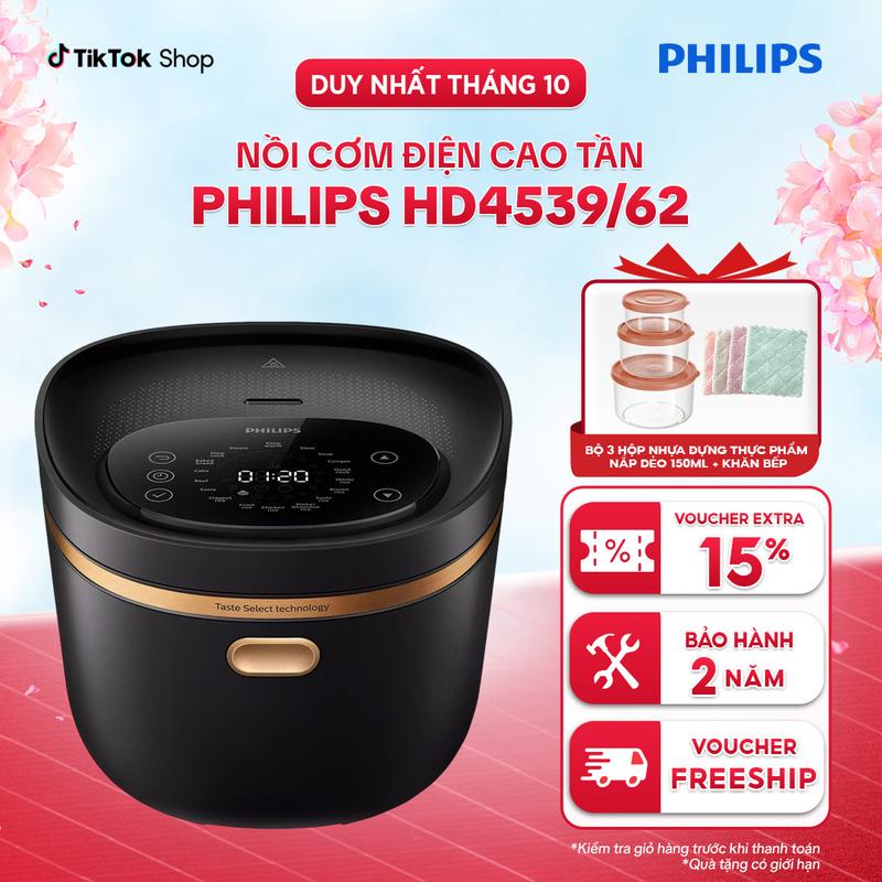 [DEAL SỐC] Nồi cơm điện tử cao tần (IH) Philips HD4539/62 | 1.5 lít | chức năng Lựa chọn vị, Hàng chính hãng, Bảo hành 24 tháng Nấu Cơm Cooker nồi  cơm Nấu Ăn