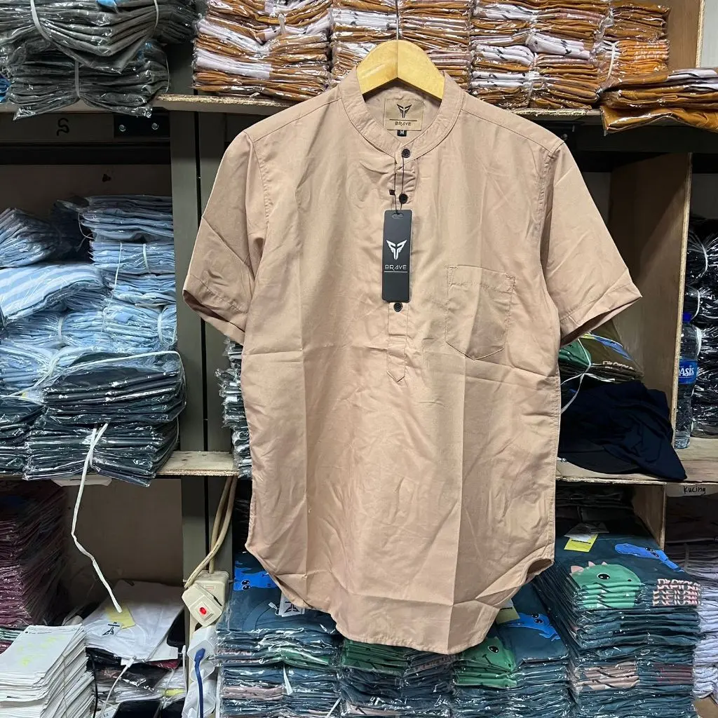 BRAVE QURTA PAKISTAN DEWASA BAJU KOKO PRIA LENGAN PENDEK