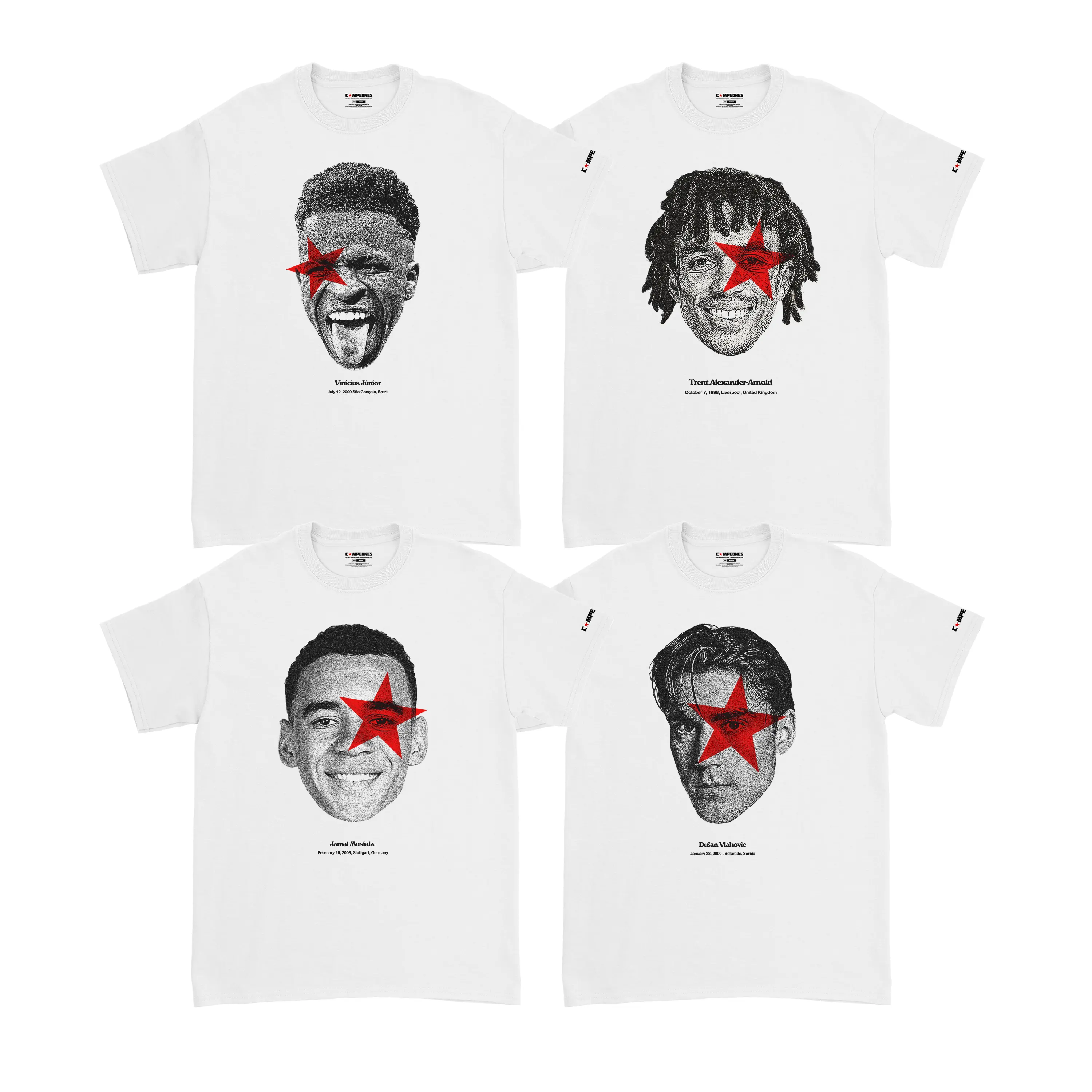Campeones - Tshirt - Football Starboy Vinicius Junior - Musiala - Trent Alexander Arnold - Vlahovic VOL II
