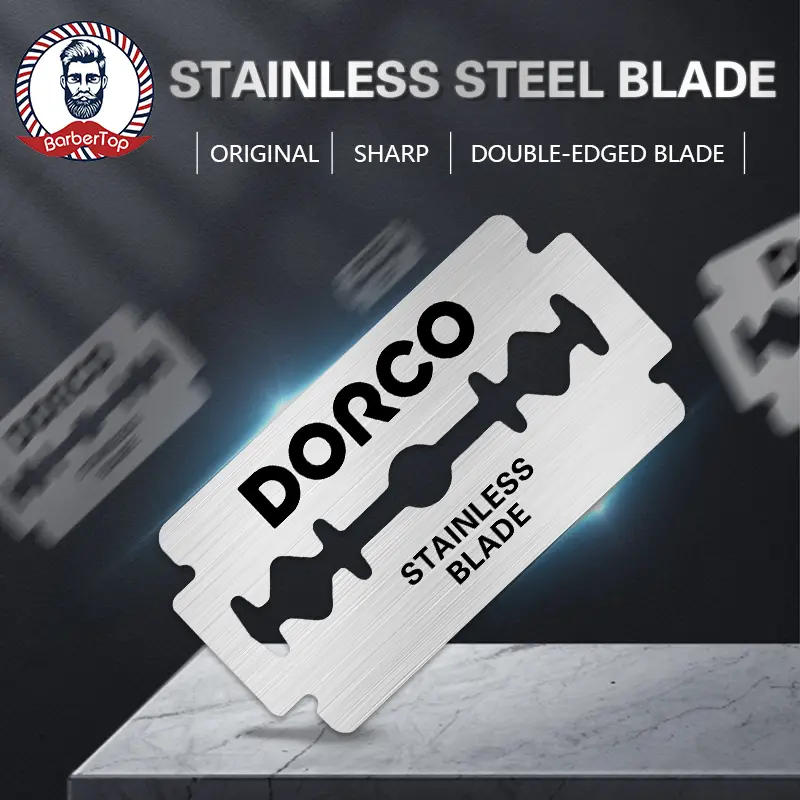 BarberTop 100PCS/10PSC Men Razor Blades Stainless Steel Safety Double-sided Thin Manual Shaver Razor Blade Double Edge Hair Removal