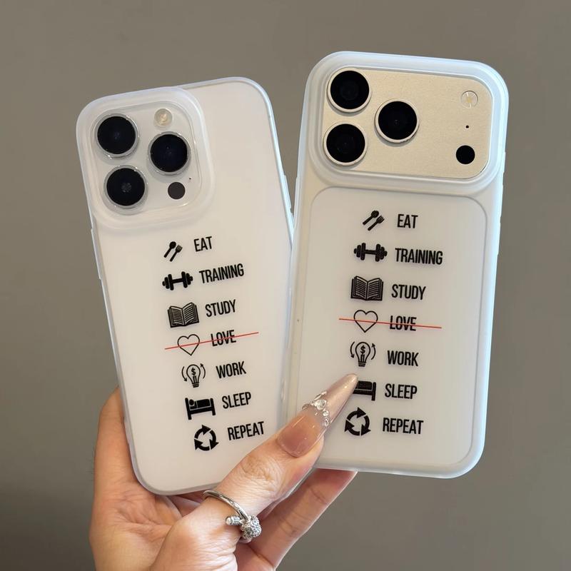 Ốp lưng điện thoại giả da mờ phong cách tối giản, chủ đề sáng tạo và kỷ luật, in hoa không yêu - Phù hợp cho iPhone 17, 16, 15, 14, 13, 12, 11 Pro Max, X, XR, XS Max