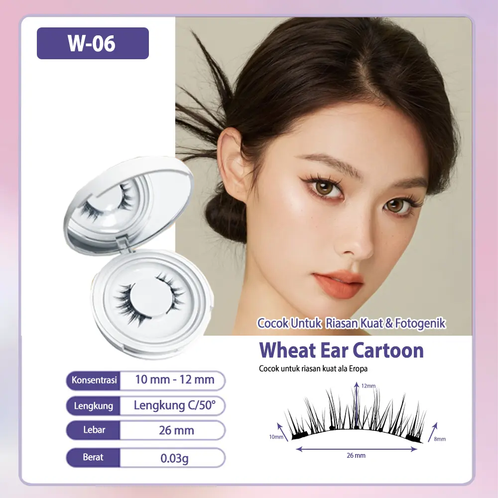 Wotabo - Bulu Mata Eyelash Extension Magnetic Natural 1 Paket Bulu Mata Magnet Tanpa Lem Mempercantik Bulumata