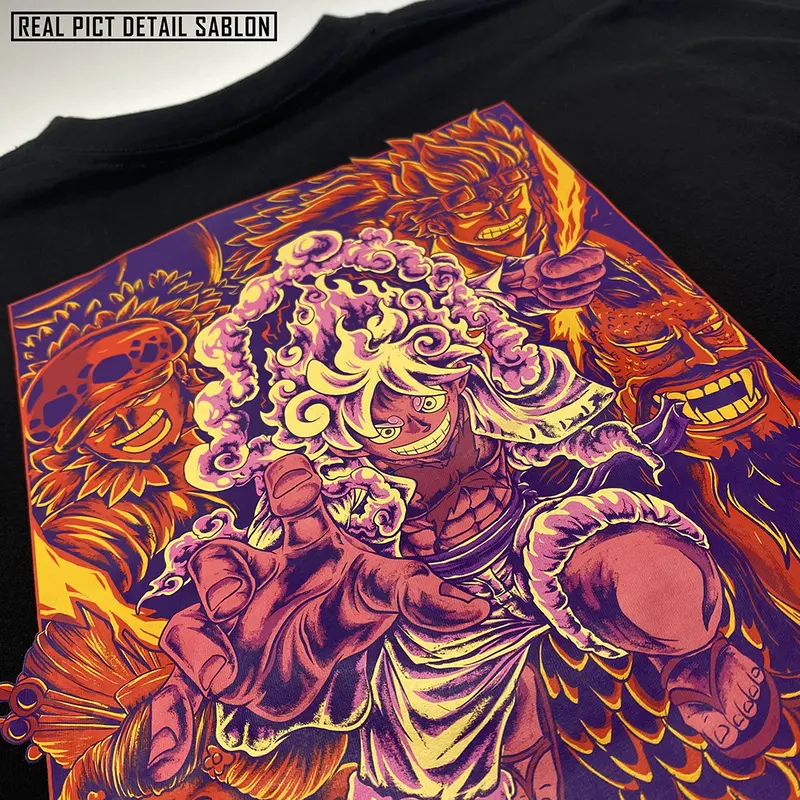 T-Shirt One Piece - Raid On Onigashima - Kaos Distro 100% Katun - Kain Combed 24s - Unisex Pria Wanita Dewasa - Tebal Nyaman Printing Anime & Japan Style - Baju Atasan Cowok / Cewek Sablon Keren Jepang Streetwear Digital - TM0115 2
