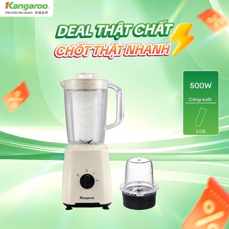 KGBL2G1E | Máy xay sinh tố đa năng 2 cối Kangaroo - Công suất 500W