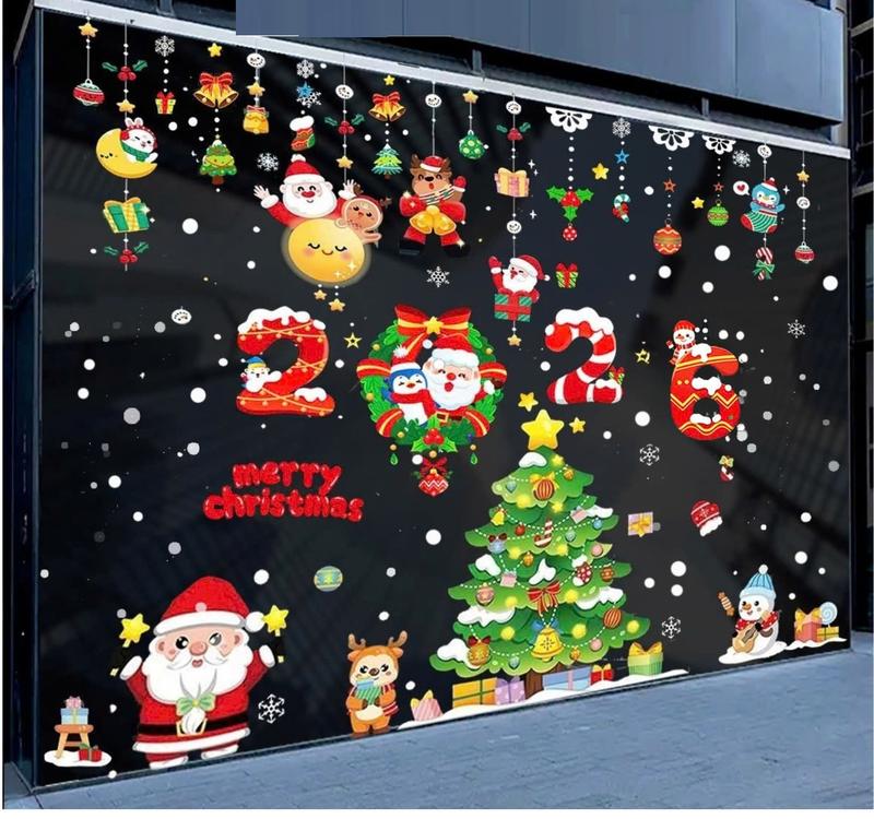 Decal Noel 2026 Trang Trí Giáng Sinh Hút Tĩnh Điện Dán Cửa Kính Hai Mặt Giá Rẻ