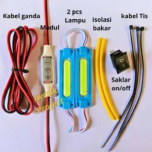 LAMPU KOLONG MOTOR 1 SET SUPER LENGKAP 12V + MODUL KEDIP 5 MODE Motorcycle