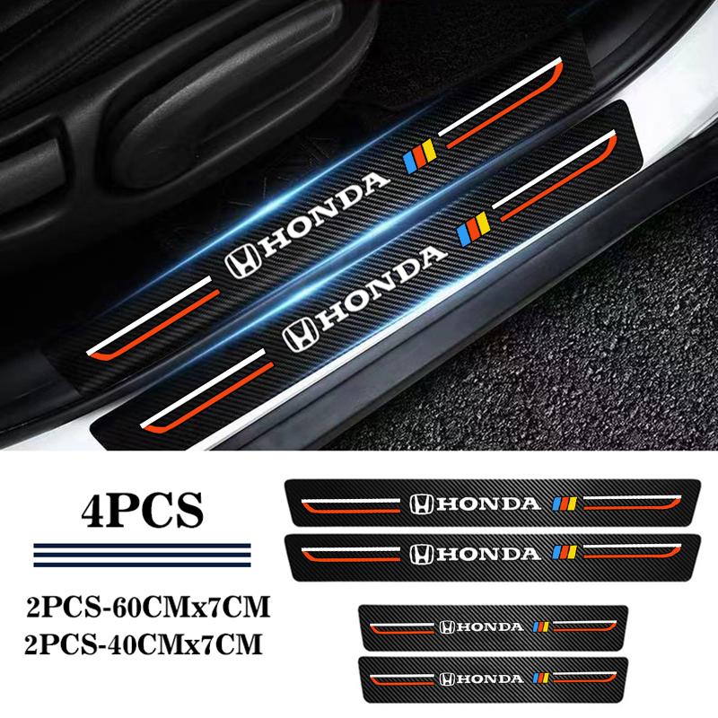 Product Introduction of Thích Hợp Cho Honda City Accord CR-V Jazz Fit Odyssey Brio Bezal Wr-V, Bàn Đạp Cửa, Dải Bệ Cửa, Miếng Dán Trang Trí Xe Hơi Bằng Da Họa Tiết Sợi Carbon Nhãn Dán 11