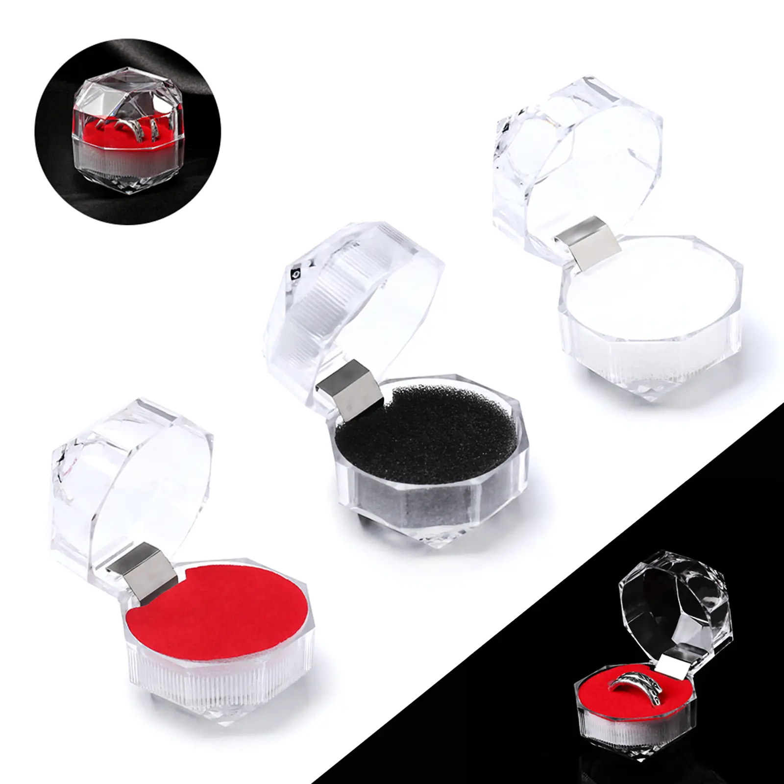 Kotak Pembungkusan Hadiah Akrilik, Reka Bentuk Selak Lutsinar Sesuai untuk Pembungkusan Cincin, Sesuai untuk Hadiah Percutian Supplies