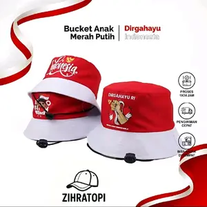 Topi bucket anak merah putih - topi kemerdekaan topi merah putih anak bahan bagus Fashion