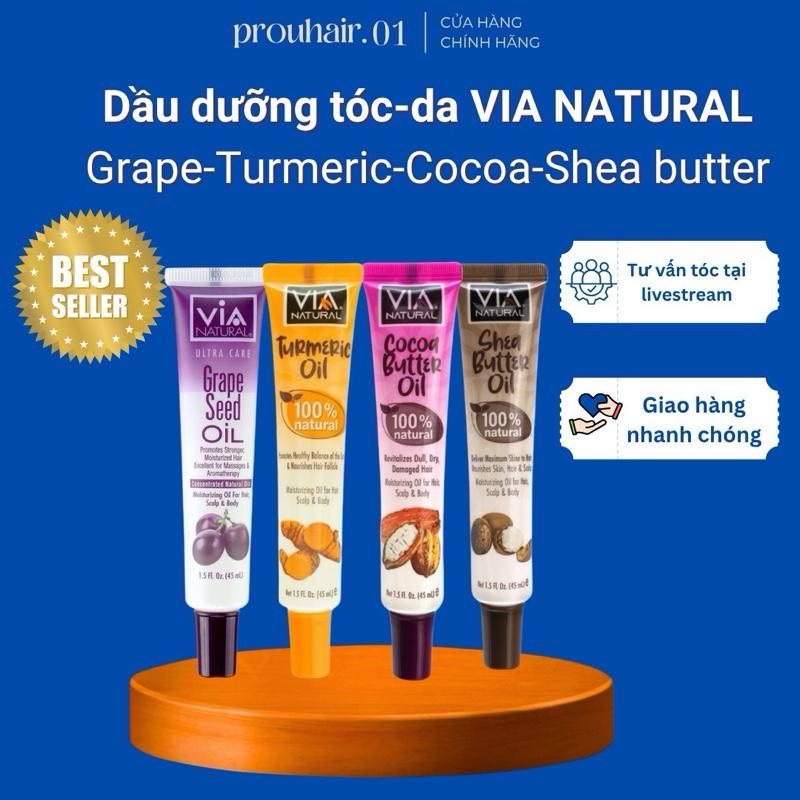 PROUHAIR TUÝP Dầu Dưỡng Tóc Da VIA Natural Oil Cho Nữ - Women Cocoa Butter Oil 100% Natural Dưỡng Ẩm Sâu Giảm Rạn Da Phục Hồi Tóc Hư Tổn An Toàn Lành Tính