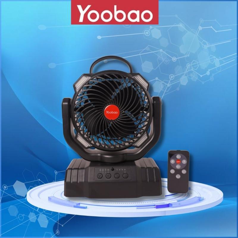 KÈM ĐIỂU KHIỂN Quạt Tích Điện Đa Năng Yoobao F8 PRO – 10.000mAh tự quay Đèn LED Sạc Dự Phòng