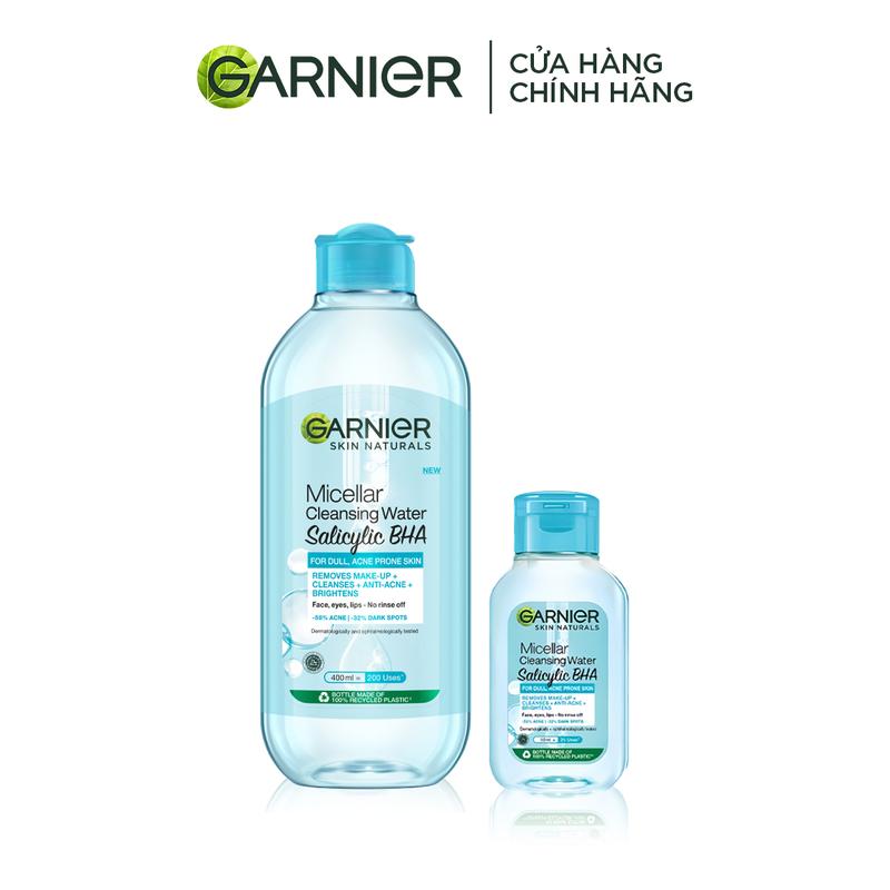 Nước Tẩy Trang làm sạch sâu dịu nhẹ cho mọi loại da - Garnier Micellar Cleansing Water 400ml Kèm quà 50ml