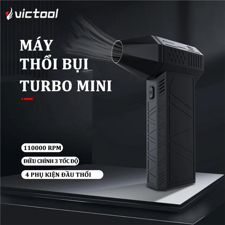 Quạt Phản Lực Victool 110000rpm Máy thổi cầm tay mini công suất cao 120W Máy thổi hơi phản lực 21v dùng pin,máy thổi bụi turbo mini,máy thổi gió phản lực turbofan dùng chân pin phổ thông má y
