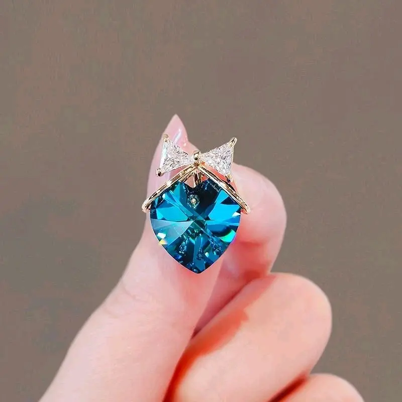 Pin Bros Rhinestone Biru Bros Pin Kancing Jarum Paku Lucu Cantik Imut