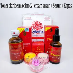 Paket lengkap Clariderm Plus Kapas Selection Semua Jenis Kulit Meringankan Kontrol Minyak