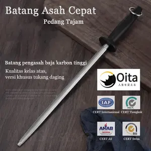 Batang Pengasah Pisau 43cm Kualitas Kelas Hanya untuk dapur profesional