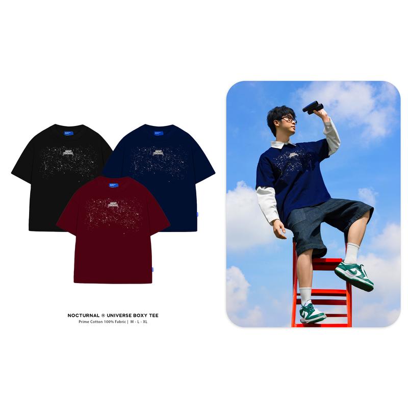  Áo Thun In Form Boxy NOCTURNAL Universe Tee Cotton 100% Nam Nữ Unisex Localbrand 