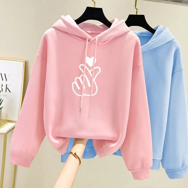 Women Hoodies Harajuku Velvet Hoodie Sweatshirt Tops Hoddies Coat Hoodie